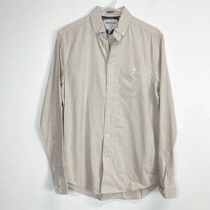 NEW Heritage By Report Collection Shirt Mens Size Small Tan Cotton Button Up
